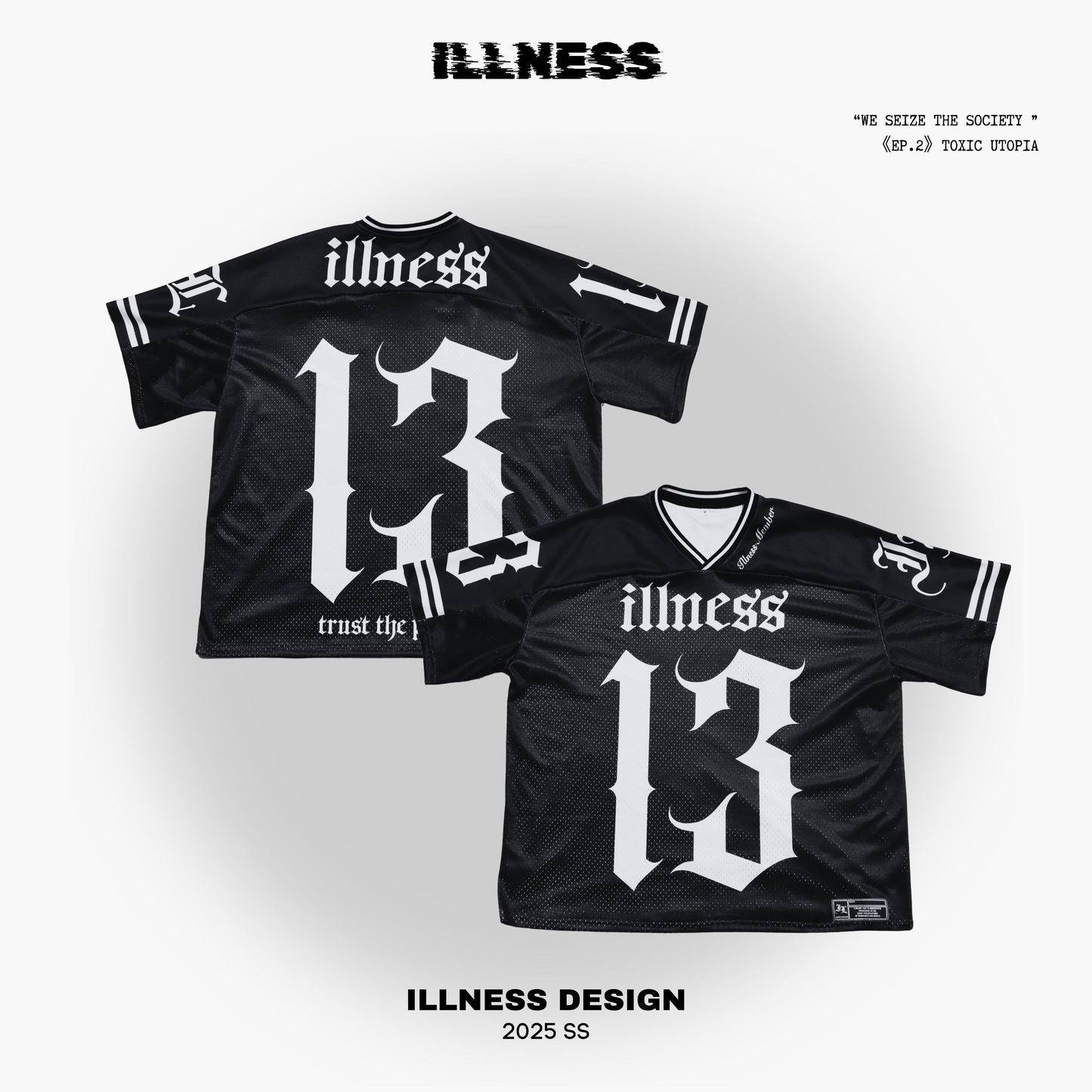 ILLNESS CLASSIC JERSEY BLACK / 經典款橄欖球衣黑